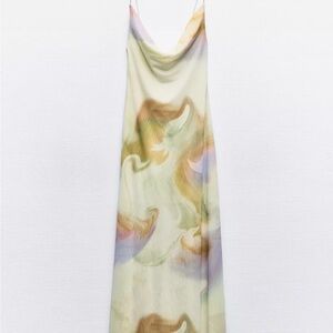 Zara Pastel Swirl Maxi Dress